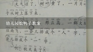 幼儿园数鸭子教案