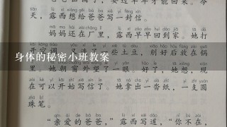 身体的秘密小班教案