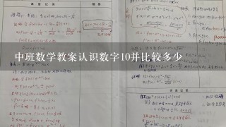 中班数学教案认识数字10并比较多少