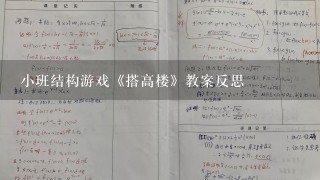 小班结构游戏《搭高楼》教案反思