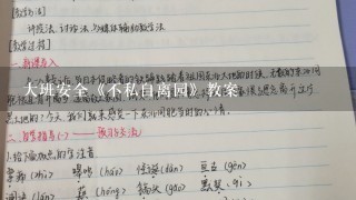 大班安全《不私自离园》教案