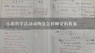 小班科学活动动物是怎样睡觉的教案