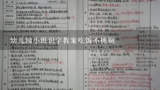 幼儿园小班识字教案吃饭不挑剔