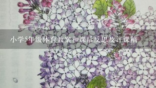 小学5年级体育教案和课后反思及评课稿