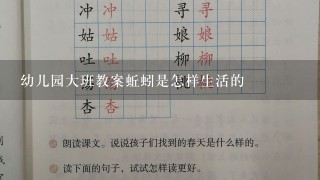 幼儿园大班教案蚯蚓是怎样生活的