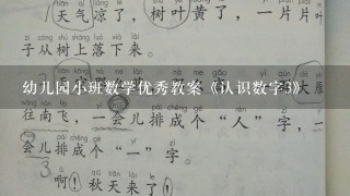 幼儿园小班数学优秀教案《认识数字3》