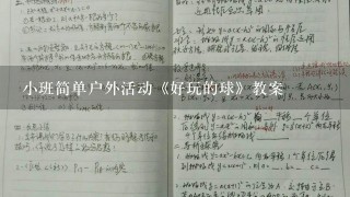 小班简单户外活动《好玩的球》教案