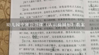 幼儿园中班公开课《认识椭圆形》教案