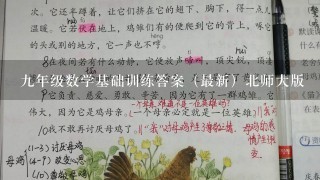 九年级数学基础训练答案（最新）北师大版