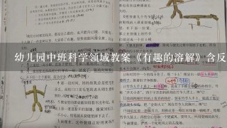 幼儿园中班科学领域教案《有趣的溶解》含反思_中班