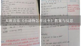 大班音乐《小动物怎样过冬》教案与反思