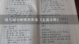 幼儿园小班体育教案《走独木桥》