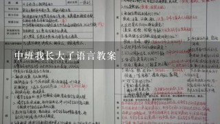 中班我长大了语言教案