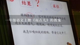 一年级语文上册《雨点儿》的教案