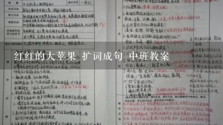 红红的大苹果 扩词成句 中班教案