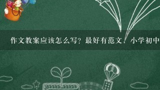 作文教案应该怎么写？最好有范文，小学初中都可以