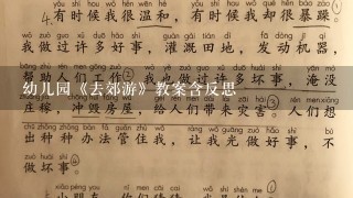 幼儿园《去郊游》教案含反思