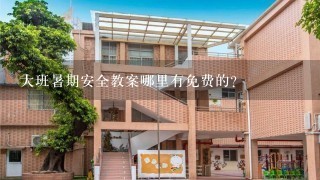 大班暑期安全教案哪里有免费的？