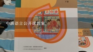 中班语言公开课教案