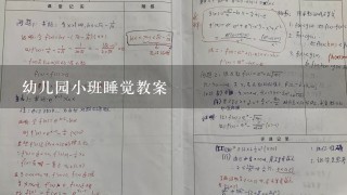 幼儿园小班睡觉教案