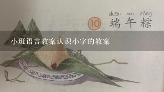 小班语言教案认识小字的教案