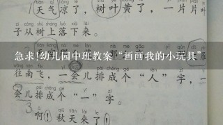 急求!幼儿园中班教案“画画我的小玩具”