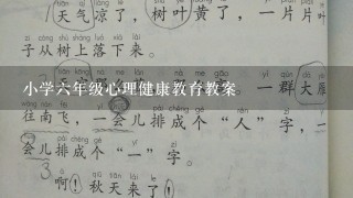 小学六年级心理健康教育教案