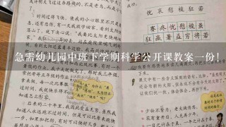 急需幼儿园中班下学期科学公开课教案一份!