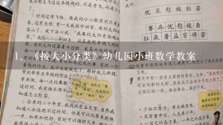 《按大小分类》幼儿园小班数学教案