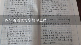 四年级语文写字教学总结