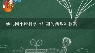 幼儿园小班科学《甜甜的西瓜》教案