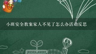 小班安全教案家人不见了怎么办活动反思