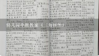 幼儿园中班教案《三角拼图》