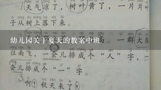 幼儿园关于夏天的教案中班