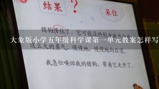 大象版小学五年级科学课第一单元教案怎样写？