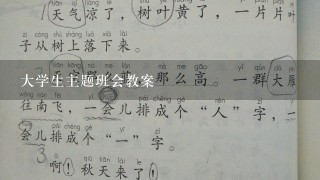 大学生主题班会教案