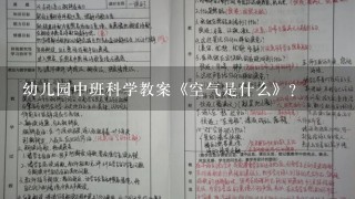 幼儿园中班科学教案《空气是什么》？