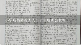 小学疫情防控人人有责主题班会教案