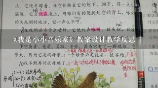 《我是小小音乐家》教案设计教学反思