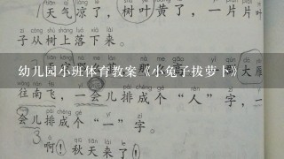 幼儿园小班体育教案《小兔子拔萝卜》