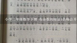 小学2年级数学下册 有余数的除法1名师公开课优质教案 冀教版