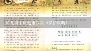 幼儿园中班健康教案《保护眼睛》