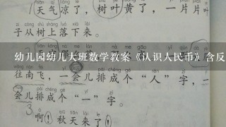 幼儿园幼儿大班数学教案《认识人民币》含反思