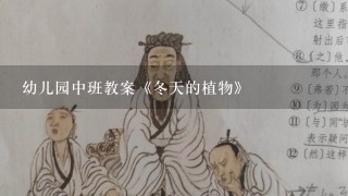 幼儿园中班教案《冬天的植物》