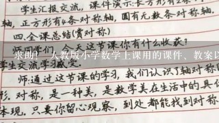 求助！ 人教版小学数学上课用的课件、教案以及数学