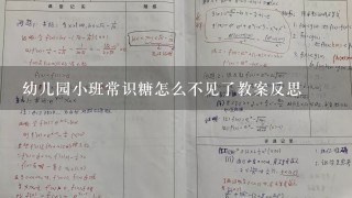 幼儿园小班常识糖怎么不见了教案反思