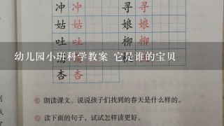 幼儿园小班科学教案 它是谁的宝贝