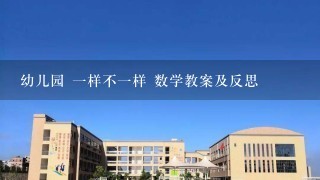 幼儿园 1样不1样 数学教案及反思