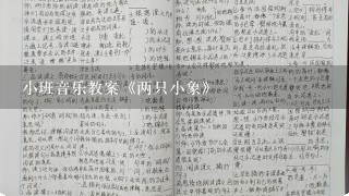 小班音乐教案《两只小象》