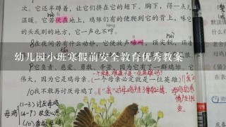 幼儿园小班寒假前安全教育优秀教案